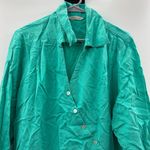 Soft Surroundings Washed Tencel Asymmetric Button Roll Tab Sleeve Tunic Top Sz L Photo 2