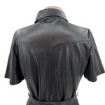 Nanushka Roberta Black Faux Leather Mini Shirt Dress Western Size Medium Photo 9