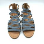 Comfortview  Kim Sandals Strappy Faux Leather Zipper Open Toe Blue Size 10M Photo 1