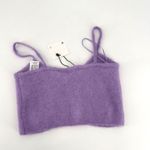 ZARA NWT Women's Alpaca Wool Blend V-Neck Bralette Crop Top Purple Size Medium Photo 2