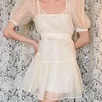 Danielle Bernstein tulle mini dress cream size small Photo 0