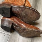 Tony Lama Justin Teju Lizard Heeled Boots Women's Brown & Burnt Orange Size 4.5 C Photo 3