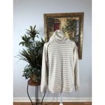 Michael Kors Women’s Striped Hoodie Pullover Size Large Beige Tan Photo 2
