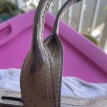 Coach Authentic VGC 13196 Signature Satchel handbag Silver W Gray Patent Handles Photo 6