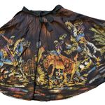 Vintage 1950’s/1960’s Matador Hand Painted Sequined Mexican Cotton Circle Skirt Black Size M Photo 1