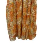 Vince  Floral Garden Smocked A Lined Tiered Midi, Maxi Skirt Orange Large $395 Photo 6