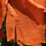 C&C California NWT  Tangerine Orange Linen Button Down Ling Sleeve Shirt S Photo 2