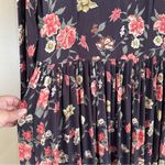 Vintage Floral Rayon Dark Plum Cottage Prairie Midi Long Sleeve Dress PS Purple Size undefined Photo 7