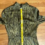 Petersyn Womens XS Zuma Maxi Dress Green Black Satin Print Mock Neck Long Sleeve Photo 6