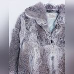 Vintage Dino Ricco Rabbit Fur Full Zip Jacket Gray Size L Photo 2