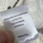 POL Small Floral Embroidered Cable Knit Sweater Cottagecore Cream Cozy Photo 5