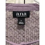 a.n.a Crochet Tie Neck 3/4 Balloon Sleeve Blouse Size L Purple Flowy Boho Photo 1