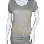 J. Crew Shirt Womens Small Gray Gold Beaded Antler T Shirt Tee Casual Preppy Gray Photo 0