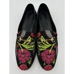 Gucci Jordaan Horsebit Accent Floral Print Loafers Black Pink Green Size 7.5 Photo 1