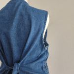 90s Vintage Bobbie Brooks Denim Floral Embroidered Cut Out Vest Boho L Blue Size L Photo 6