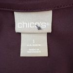 Chico's Shirt Womens Medium 1 Deep Purple Slinky Career Casual Office Work Travel Photo 5
