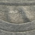 Aerie Rib-Knit Cropped T-Shirt Baby Tee Size Medium Coffe Print Photo 5