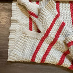 Talbots Striped Pullover Sweater Womens Petite Large Cream Coral Stripes Preppy Photo 5