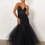 Hutch NWT  Anthropologie Lucia V-Neck Tulle Maxi Black Dress Size 6 Photo 9