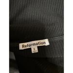 Reformation  Maria Black Sleeveless Notch V Neck Ribbed Knit Crop Tank Top Size S Photo 3