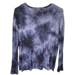 Rue 21  Vintage Funky 1990's Blue Tie Dye Crew Neck Shirt Long Sleeve Size XS Photo 4