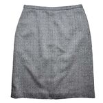 barney's new york VINTAGE Herringbone Wool Skirt Italy Black White 36 Small Photo 4