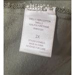 Charlotte Russe Green Military Jean Jacket Plus Size 2X Faux Leather Sleeve Photo 7