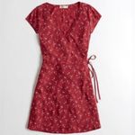 Hollister  Red ditsy floral wrap dress Photo 4