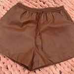 Mittoshop Brown Faux Leather Shorts These Three Boutique  Photo 0