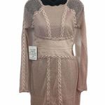 Free People  Nude Mixed Mesh Bodycon Tan Dress XS Photo 2