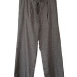 BCBG Maxazria Brown Linen Paperbag Pants Size 8 Wide Leg Academia Career Classic Photo 0