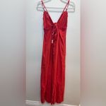 Free People  NWT Lovey Maxi Dress Red Crochet Cotton Size M Photo 4