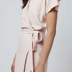 Topshop US 8 Cream Wrap Dress Short Sleeve Tie Waist Casual Party Photo 0
