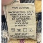 Gimmicks by BKE  Flannel Western Shirt Womens Medium‎ Yellow Blue Plaid Cotton Photo 12