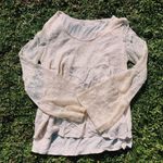 Altar'd State Altar’d State Cream Lace Bell Sleeve Blouse Photo 0