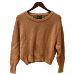 ZARA Tan Ribbed Sweater Oversized Knit Brown Crop M Photo 4