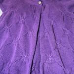 Cato  One Button Knit Cardigan Sweater Womens XL Purple Short Sleeve Cozy Comfy Photo 10