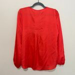 Mango Suit Popover Top Womens Size S Balloon Long Sleeve Blouse Red Orange Photo 5