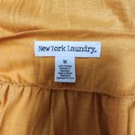 New York Laundry  Yellow Crochet Square Neck Crinkle Knit Top Size Medium Photo 4