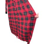Karin Stevens Vintage Red Black Plaid Maxi Dress Velvet Collar Button Front 14 Photo 3