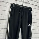 Adidas Black and White Track Pants with Tapered Fit Joggers SZ S Y2K Classic Photo 2