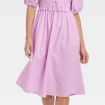 Universal Threads Universal Thread Dress Size Small Chalk Violet Puff Short Sleeve Cotton NWOT Photo 0