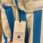 Shade & Shore Women's High Leg Cheeky One Piece Swimsuit Blue Striped Photo 4