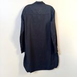 Frank & Eileen Mary Classic Black Denim Long Sleeve Shirt Dress distressed hem L Photo 7