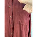 Knox Rose  Button Front Shirt Womens XXL Embroidery Collar Roll Tab Linen Blend Photo 2