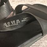 Franco Sarto Gustar Black Leather Flat Sandal Womens 7.5 Open Toe Ankle Strap Photo 2