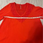 Free People  Red Parisian Nights Flowy Long Sleeve Top Photo 5