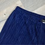 Slinky Brand Plisse Crinkle Pleat Wide Leg Palazzo Pants Blue Medium Photo 3