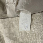 Santa Fe Beige Linen Sheath Dress Size 4 USA Made Button Front Vintage Brown Photo 9