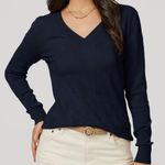 Arach & Cloz NEW NWT  Navy Blue Vneck Pullover Sweater Photo 1